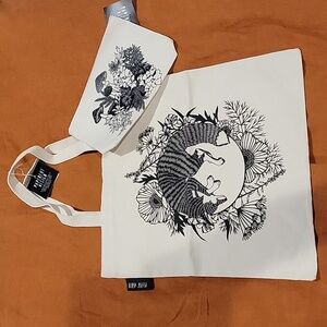 NWT Cute Tote Bag & Pouch With Fox And Mushroom Design